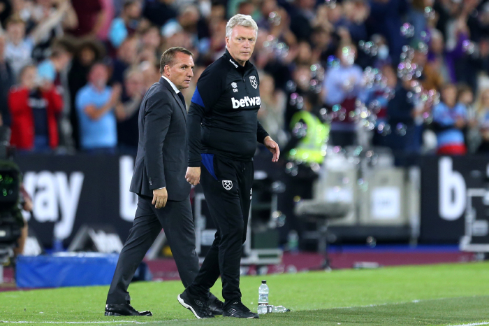 David Moyes and Brendan Rodgers watch on as West Ham face Leicester