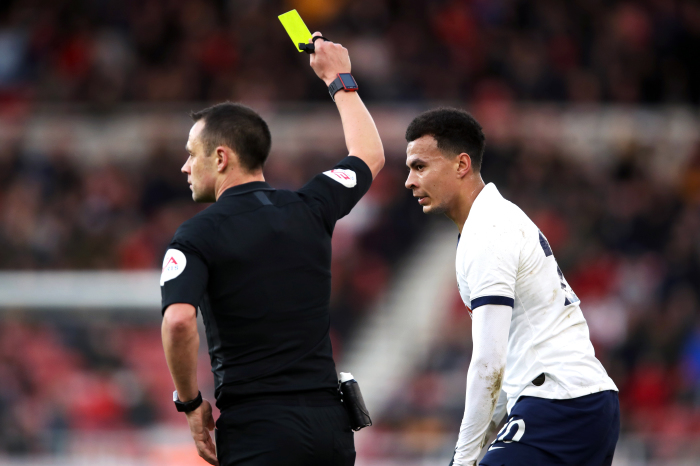 Dele Alli, Tottenham, yellow card