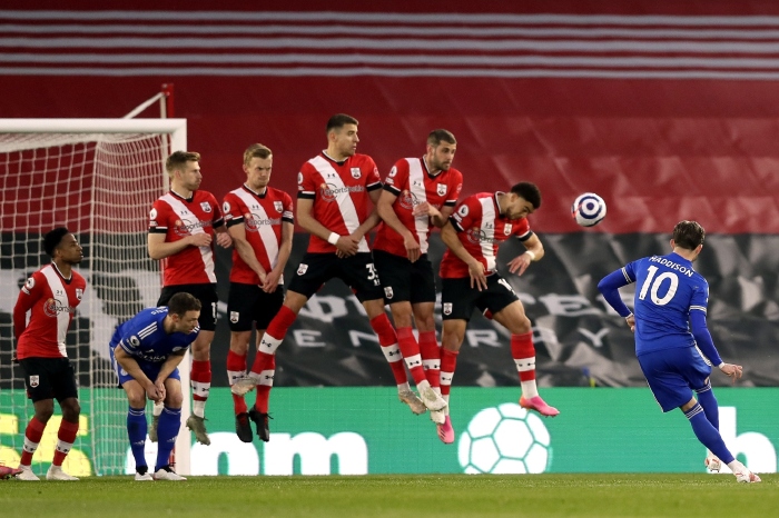 James Maddison, free kick, Southampton, Leicester City, Premier League