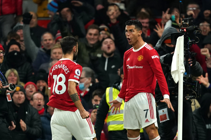 Manchester United's Cristiano Ronaldo celebrates scoring against Arsenal